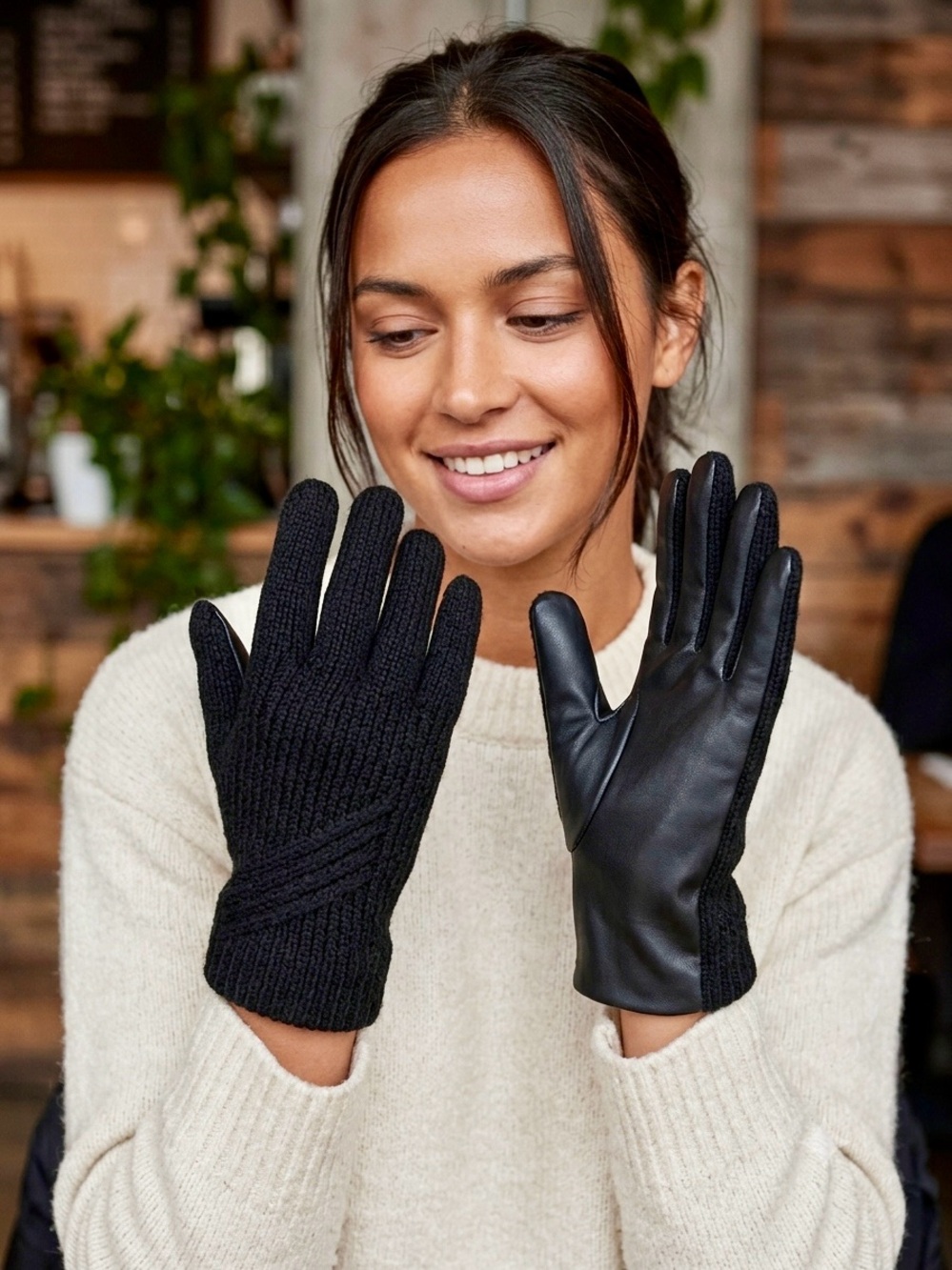 Zara CONTRASTING
KNIT GLOVES